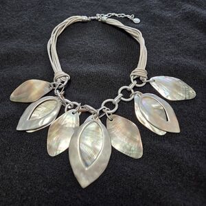 Elegant Silver and Abalone Adjustable  Necklace